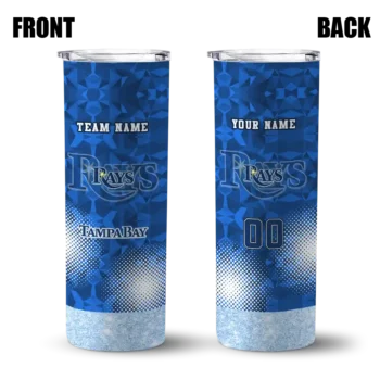 customized tampa bay rays starburst tiles navy skinny tumbler fashion forward.webp