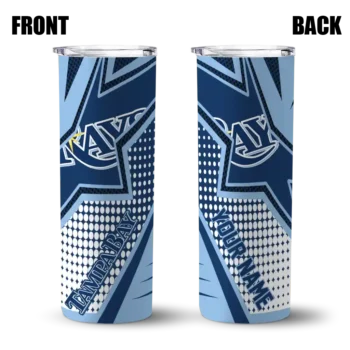 customized tampa bay rays web stripes navy white skinny tumbler fashion forward.webp
