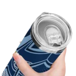 customized tampa bay rays web stripes navy white skinny tumbler best selling.webp