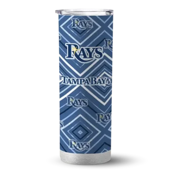 customized tampa bay rays zipper leopard navy skinny tumbler best selling.webp