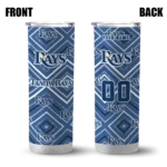 customized tampa bay rays zipper leopard navy skinny tumbler best selling.webp