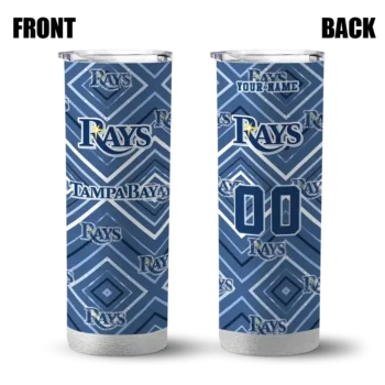 customized tampa bay rays zipper leopard navy skinny tumbler fashion forward.webp