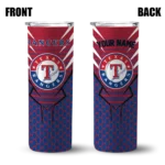customized texas rangers chevron stripes blue skinny tumbler best selling.webp
