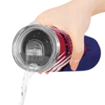 customized texas rangers chevron stripes blue skinny tumbler best selling.webp