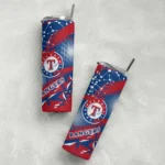 customized texas rangers helmet clash blue skinny tumbler best selling.webp