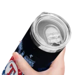 customized texas rangers rose romance blue black skinny tumbler best selling.webp