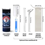 customized texas rangers rose romance blue black skinny tumbler best selling.webp