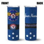 customized texas rangers star cluster blue skinny tumbler best selling.webp