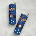 customized texas rangers star cluster blue skinny tumbler best selling.webp