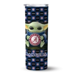 customized texas rangers yoda cozy blue black skinny tumbler best selling.webp