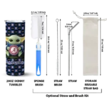 customized texas rangers yoda cozy blue black skinny tumbler best selling.webp