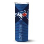 customized toronto blue jays camo texture blue skinny tumbler best selling.webp