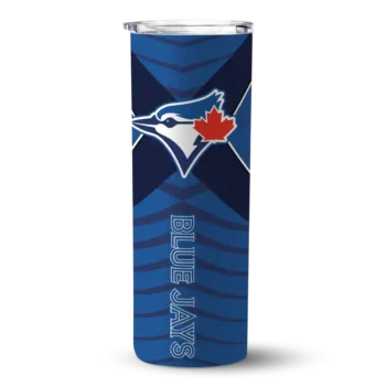 customized toronto blue jays camo texture blue skinny tumbler best selling.webp