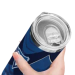 customized toronto blue jays camo texture blue skinny tumbler best selling.webp