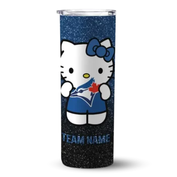 customized toronto blue jays hello kitty blue black skinny tumbler best selling.webp