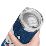 customized toronto blue jays hello kitty blue black skinny tumbler best selling.webp