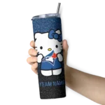 customized toronto blue jays hello kitty blue black skinny tumbler best selling.webp