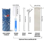 customized toronto blue jays monogram burst blue white skinny tumbler best selling.webp