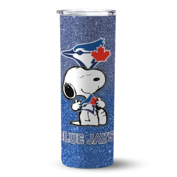 customized toronto blue jays snoopy attitude blue skinny tumbler best selling.webp
