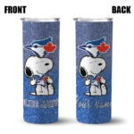customized toronto blue jays snoopy attitude blue skinny tumbler best selling.webp