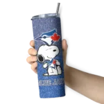 customized toronto blue jays snoopy attitude blue skinny tumbler best selling.webp