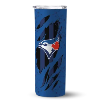 customized toronto blue jays star pop blue black skinny tumbler best selling.webp