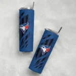 customized toronto blue jays star pop blue black skinny tumbler best selling.webp