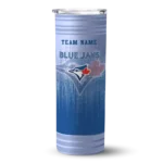 customized toronto blue jays swirl texture blue skinny tumbler best selling.webp