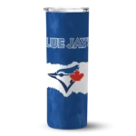 customized toronto blue jays torn band blue white skinny tumbler best selling.webp