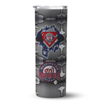 customized washington nationals chevron v red gray skinny tumbler best selling.webp