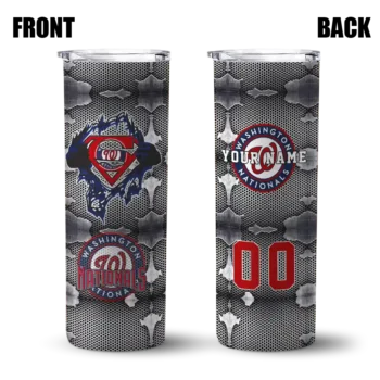 customized washington nationals chevron v red gray skinny tumbler fashion forward.webp