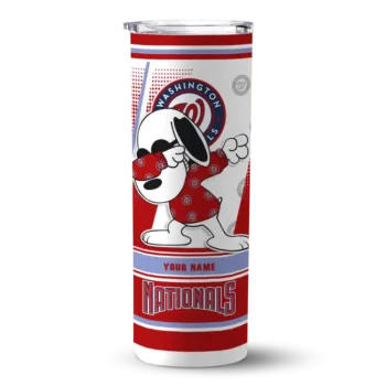 customized washington nationals snoopy dog red white skinny tumbler best selling.webp