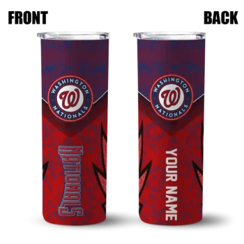 customized washington nationals spiral burst print red skinny tumbler fashion forward.webp