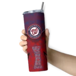 customized washington nationals spiral burst print red skinny tumbler best selling.webp