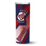 customized washington nationals web stripes red white skinny tumbler best selling.webp