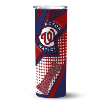 customized washington nationals web stripes red white skinny tumbler best selling.webp