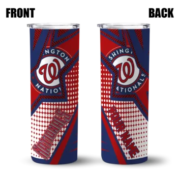 customized washington nationals web stripes red white skinny tumbler fashion forward.webp