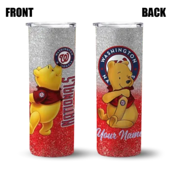 customized washington nationals winnie the pooh red gray skinny tumbler fashion forward.webp