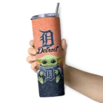 detroit tigers yoda smile navy skinny tumbler best selling.webp