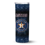 houston astros radiant glitter blue skinny tumbler best selling.webp