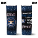 houston astros radiant glitter blue skinny tumbler best selling.webp