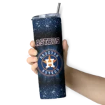 houston astros radiant glitter blue skinny tumbler best selling.webp