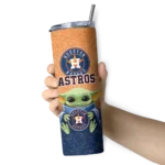 houston astros yoda smile blue skinny tumbler best selling.webp