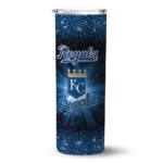 kansas city royals radiant glitter royal blue skinny tumbler best selling.webp