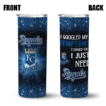 kansas city royals radiant glitter royal blue skinny tumbler best selling.webp