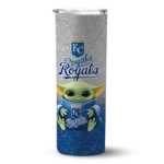 kansas city royals yoda smile royal blue skinny tumbler best selling.webp