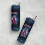 los angeles angels radiant glitter blue skinny tumbler best selling.webp