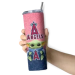 los angeles angels yoda smile blue skinny tumbler best selling.webp