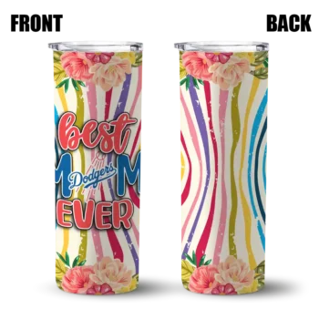 los angeles dodgers flower cluster skinny tumbler fashion forward.webp
