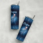 los angeles dodgers radiant glitter blue skinny tumbler best selling.webp